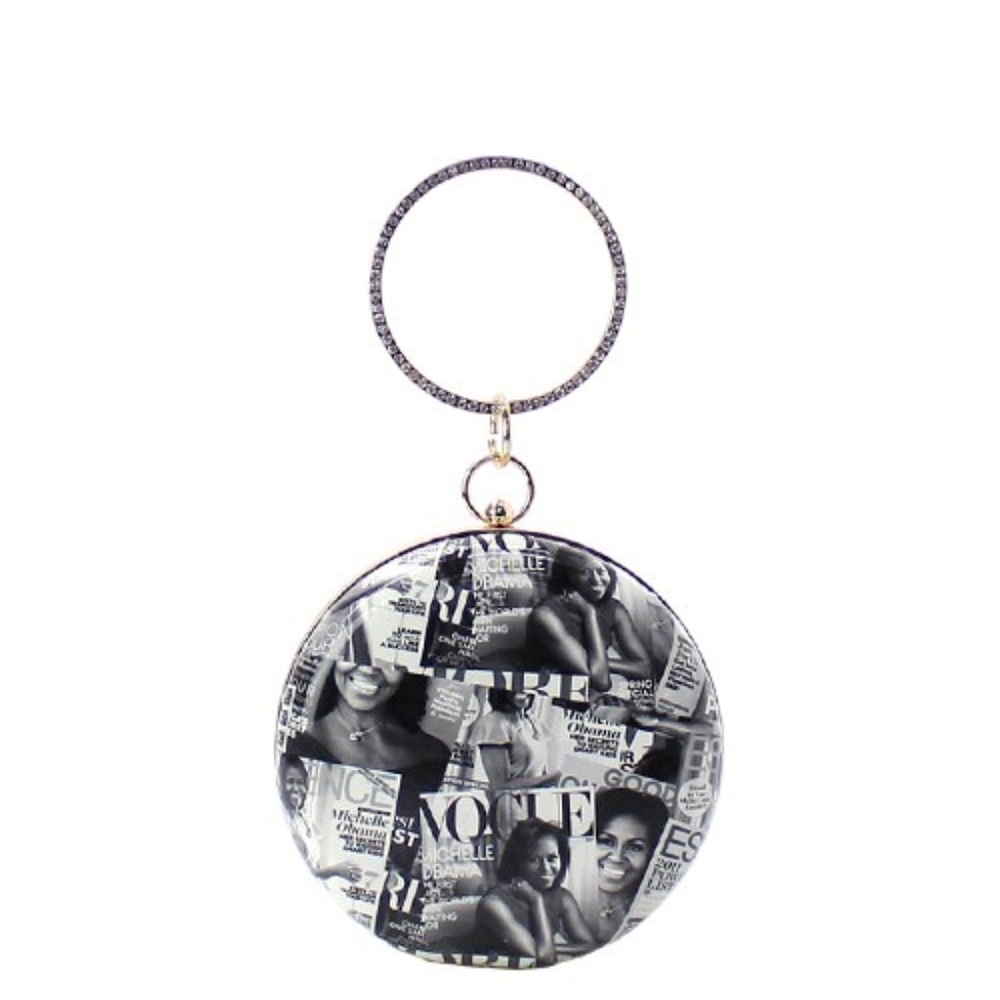 Michelle Obama  Black and White Clutch Bag